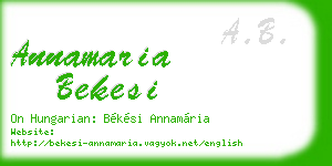 annamaria bekesi business card